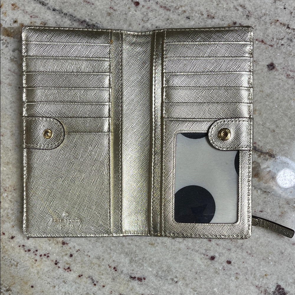 Kate Spade NY Bifold Snap Wallet – Women’s Wallet – 6.75” x 3.5” – Gold - Picture 4 of 15